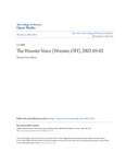 The Wooster Voice (Wooster, OH), 2002-05-02 by Wooster Voice Editors