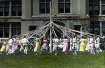 Color Day Maypole in front of Kauke Hall