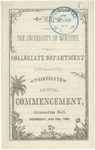 Commencement 1883 The College of Wooster