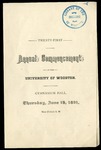Commencement 1891 The College of Wooster