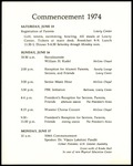 Schedule of Events 1974