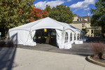 Ruth Williams Tent Exterior and Gault Alumni Center by Tobin Chin