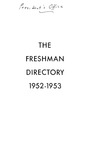 New Student Directory, 1952-1953