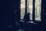 Afternoon Studying Through Library Window by Lee Lybarger