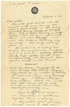 Letter from Mary to Parents- September 5, 1924