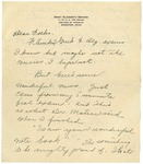 Letter from Mary to Parents- n.d., circa 1926