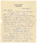 Letter from Mary to Folks - Monday Circa 1926