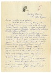 Letter from Mary to Mother and Father - Friday Evening circa November 1926